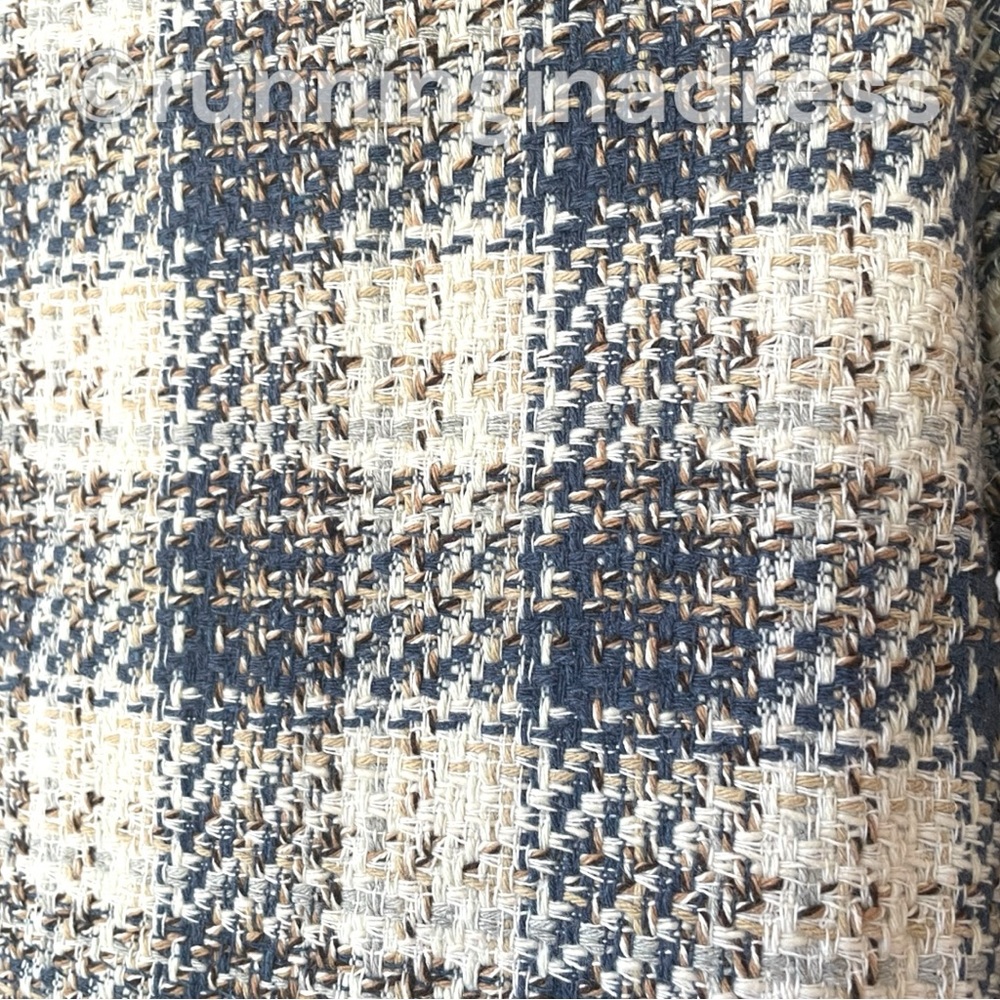 NWT BlankNYC Cropped Tweed Jacket In Blue Cream Plaid Size Large - Picture 11 of 16